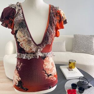 Just Cavalli Floral Blouse sz  S $695